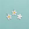 Colgante de Flor Sonriente con Gota de Pegamento Plata Esterlina S925 Rocío Blanco Mismo Colgante Collar DIY Cadena Clavicular Accesorios Colgante