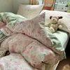 Algodón Puro Grado A para Mamá y Bebé Algodón en Bola Dibujos Animados Frescos Funda de Edredón Sábana Bajera Ropa de Cama para Dormitorio Estudiantil 4