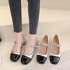 Sapatos Slip-On Femininos para Uso Externo, Novos Mocassins Quadrados Primavera/Verão 2026, Sapatos Mary Jane Versáteis da Moda com Salto Grosso