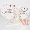 Plato para Pastel de Cumpleaños Bronce Negro Taza de Papel Bronceada Servilleta juego en stock Suministros para Fiestas al por Mayor Comida para Pastel de Cumpleaños