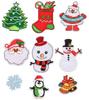 Fábrica direta moda pano adesivos computador bordado capítulo roupas acessórios pano adesivos remendo pano adesivos Papai Noel presente sapatos