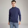 Suéter de cuello medio simple y elegante 100% cachemira pura para hombre, adecuado para ropa business casual, jersey versátil y cálido como capa base