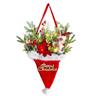 Chapéu de Natal Luminoso Criativo Pingente de Decoração Árvore de Natal Plantas Verdes Artificiais Folhas de Pinheiro Pendurado na Porta Suprimentos de Decoração para Árvore de Natal