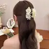 Clip de Flor con Sentido Avanzado para Agarrar el Cabello para Mujer 2024 Nuevo Estilo Clip para Agarrar el Cabello Suave Semirrecogido Clip de Tiburón para el Cabello de la Cabeza