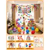 Decoración de Escena de Lluvia de Globos de Feliz Cumpleaños Infantil Fondo para Fiesta de Cumpleaños Número 23 para Niños y Niñas