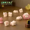 Adornos de paisaje en miniatura con un cerdito lindo y feliz, un adorno de paisaje en miniatura de cerdito juguetón y alegre, accesorios de resina