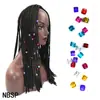 Argola de cabelo 8*10 transfronteiriça, punho para trança de cabelo, fivela para dreadlock, acessório de cabelo twist africano, anel de extensão de cabelo de tubo de alumínio oco