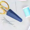 Estojo Protetor de Couro para Tesouras Pequenas, Estojo de Couro Portátil para Armazenamento de Ferramentas de Corte de Linha, Tesouras para Nail Art, Estojo de Couro para Tesouras de Papel
