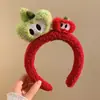 Faixa de cabeça fofa com orelhas de panda para lavar o rosto, faixa de cabeça de pelúcia de desenho animado com coroa alta para mulheres, faixa para maquiagem e lavar o cabelo, acessório de cabelo