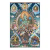 Deus da Riqueza Amarelo Pequeno Thangka Porta-Retrato Ornamento Bodhisattva Manjushri Tara Verde Entrada Sala de Estar Pintura Decorativa Pintura Suspensa Estátua de Buda Adoração