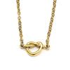 Collar de acero de titanio con nudo de amor, estilo japonés y coreano, con temperamento femenino, cadena de clavícula chapada en oro que combina con todo, al por mayor