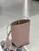 Bolso de Hombro de Cuero Genuino con Diseño de Moda de Nicho, Bolso de Mano Compacto y Portátil para Exteriores, Bolso Cubo Pequeño de Estilo Coreano Estilo Perezoso