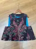 Nova roupa feminina estilo chinês: jacquard de seda, design assimétrico, colete com padrão de fênix, sem mangas, abotoamento frontal retrô, top de alta qualidade