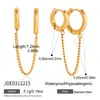 Wanxing Aretes de Acero Inoxidable con Borla de Doble Anillo Cruzado Europeo y Americano Joyería de Gama Alta Clásica Simple Personalizada Venta al por Mayor