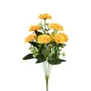 10 Cabezas de Margaritas Gerbera Artificiales, Venta al por Mayor de Fábrica, Venta al por Mayor de Exportación, Decoración para el Hogar de Lujo Ligero, Flores Falsas de Venta Caliente Transfronteriza