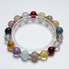 [Incrustaciones de Oro Arcoíris] Cristal Natural Negro Dorado Amarillo Super Torre Cristal Pulsera para Mujer Más Fácil de Combinar Pulsera Regalo Al por Mayor