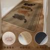 Alfombra de Baño Antideslizante Tejida de Lino de Imitación Simple, Alfombra para Inodoro Absorbente, Felpudo para Puerta de Entrada Resistente a las Manchas