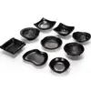 Melamina estilo japonés tazón para condimentos negro plato para salsa plato para mojar olla caliente esmerilado plato para bocadillos plato frío plato para salsa de soya plato para vinagre plato para sabor