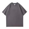Camiseta Masculina Pesada 260g Fio Duplo Algodão Puro Tendência Uniforme de Turma Manga Curta Gola Redonda Roupa de Trabalho Camisa Cultural com Logo Estampado