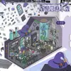 49.0 arte azul adesivos de paisagismo grande cena miniatura colagem adesivos estéreo 3D adesivos de conta manual de descompressão DIY