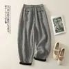 Pantalones Harem de Pierna Recta de Cintura Alta, Color Sólido, Patchwork, Adelgazantes, de Corte Holgado, Estilo Nuevo, para Mujer