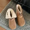 Aumento Interno Sola Grossa Forro de Pelúcia Quente Dupla Utilização Sapatos Birkenstock Botas de Neve Femininas 2026 Novos Botas Curtas de Pele de Inverno Sapatos de Algodão