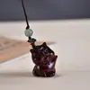 Tallados de Animales Zodiacales en Palo de Rosa - Cordones para Teléfono de Madera Maciza, Dijes para Bolsos y Colgantes Decorativos - Mayoreo