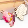 Venta Directa de Fábrica de Llaveros, Collares, Pulseras, Colgantes y Accesorios DIY de Mariposas de Esmalte Colorido de 20 Estilos Transfronterizos
