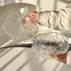 Prato de Frutas de Vidro, Luxo Leve, High-End, para Uso Doméstico, Mesa de Centro da Sala de Estar, Sensação de Alta Classe, Cesta Exquisita de Cristal para Exibir Doces e Lanches