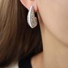 Aretes de acero de titanio con esmalte de caña de color vintage estilo Hong Kong, nicho de personalidad, huecos en forma de C, temperamento, Maillard mujeres
