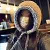 Bonito Sombrero de Oso para Mujer Otoño e Invierno Lana de Visón Tejido Nuevo Cálido Protección para las Orejas Sombrero de Lana Sombrero Plush Lei Feng