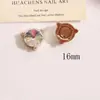 Base Prata Diamante Rosa Liga de Luxo Leve Laço Flor de Cinco Pétalas Coração Acessório de Patch para Joias DIY Brincos Chaveiro