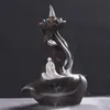 Quemador de Incienso de Flujo Inverso de Loto Púrpura y Bergamota Transfronterizo Quemador de Incienso de Pagoda de Bergamota de Ciervo Blanco Creativo Adornos de Artesanía para el Hogar