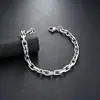 Pulseira de Aço Titânio Transfronteiriça para Homens, Simples e Fashion, Design de Nicho Europeu e Americano, Pulseira de Corrente Quadrada para Mulheres, Joias Versáteis para Atacado