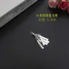 Joyería Étnica Democrática, Campana Colgante Pequeña de Flor Semicircular Étnica Zhuang, Abeja Pequeña de Color Plateado, Campana Doble de Bola con Diamante Plateado, Joyería de Nuevo Estilo Chino
