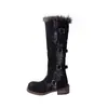 Botas de nieve largas Utopia para mujer 2025 invierno nuevo estilo rusas de caña alta con hebilla forro grueso moda cálido zapatos de algodón