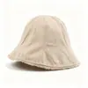 Chapéu de pescador estilo coreano para afinar o rosto para mulheres, versátil para primavera e outono, chapéu bucket bloqueador e protetor solar, cor sólida, moderno para ir ao trabalho, da moda