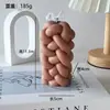 Vento Nórdico Simples Torcido Cilíndrico Arte Vela de Aromaterapia Branca Atmosfera Ornamentos Criativos Vela Geométrica