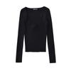 Comércio exterior atacado estilo europeu e americano 2025 primavera temperamento justo joker gola U costura flor tricô blusa feminina Z223067