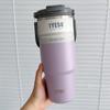Taza de vacío Taishuo con asa para mujer, gran capacidad, taza de café de acero inoxidable, taza de agua para coche, taza de aspecto atractivo para hombres y niñas