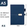 Caderno A5 com fivela oval personalizada, capa de couro, alto valor estético, espessado, adequado para escritório corporativo e anotações de reuniões