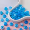 Cuentas de Cubo de Color Gelatina Acrílica Manchadas con Agujero Grande Cuentas Sueltas Material para Ensartar Pulseras Collares Hechos a Mano DIY Accesorios de Joyería