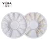 Decoraciones para Manicura al por Mayor Perla Disco Semicircular de 2 mm, 3 mm y Otros Perla Blanco Marfil Joyería Giratoria de 12 Compartimentos