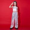 Roupas de dança jazz para meninas, trajes de hip-hop legais, roupas de prática, tops curtos, roupas de apresentação de hip-hop infantil