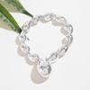 Pulsera Elástica de Moda Transfronteriza Europea y Americana Ccb Plata Coma Grande con Cuentas Diseño Versátil Joyería con Símbolo de Puntuación
