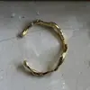 Em Estoque Transfronteiriço Novo Braceletes de Liga Metálica Irregulares com Textura Pesada de Lava para Mulheres Estilo Ins Design de Nicho Atacado