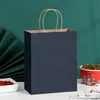 Bolsa de Papel Kraft Marrón Bolso de Mano Bolsa para Llevar Té con Leche y Horneados Embalaje de Regalo de Compras Festival del Medio Otoño Personalización