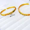 Joyería de Aleación de Cobre Imitación Oro Pulsera de Apertura Pavo Real para Mujer Pulsera de Apertura Pavo Real Método Antiguo Tres Oros de Compromiso