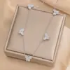 Lele Jewelry Estilo Coreano Borboleta Luxo Leve Alta Qualidade Moda Colar Pulseira Conjunto de Três Peças Joias de Aço Inoxidável