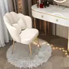 Cadeira de Jantar de Luxo Leve, Banqueta Doméstica, Cadeira de Manicure para Quarto, Cadeira de Maquiagem com Encosto, Cadeira de Escritório, Cadeira Pétala, Estilosa e Bonita